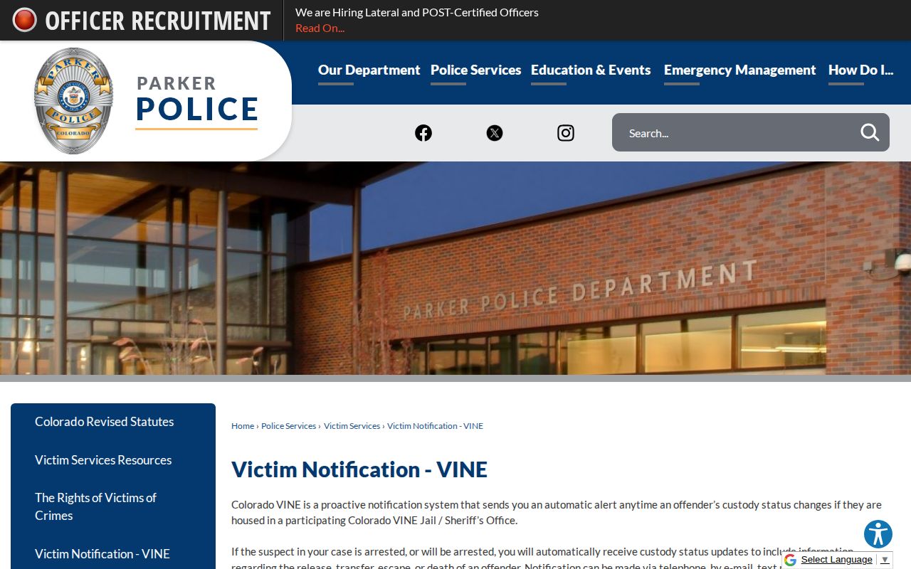 Grand County VINELink release alert PIN and custody status detail